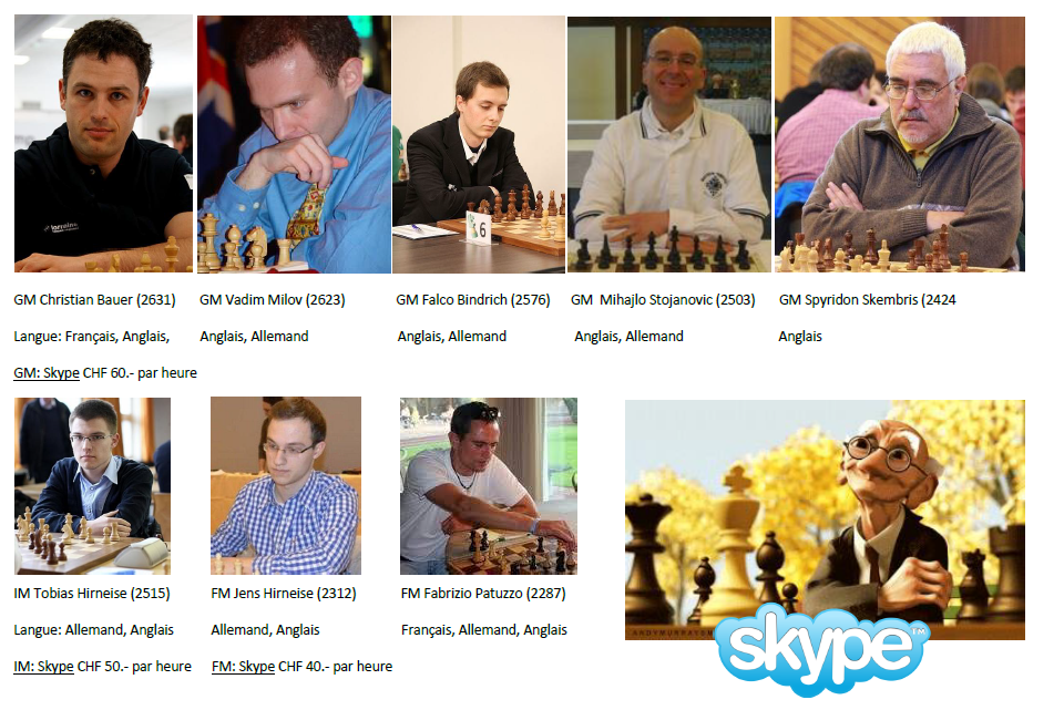 Cours d'échecs via Skype - Cercle d'échecs et d'art     
